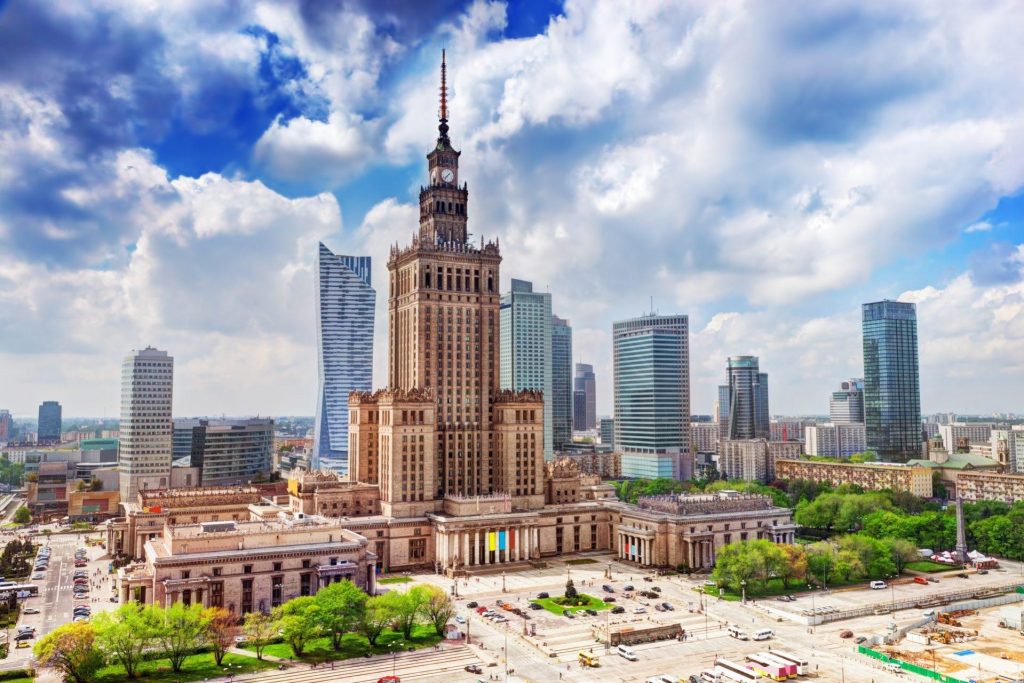 Oytside view of Palace of Culture in Warsaw