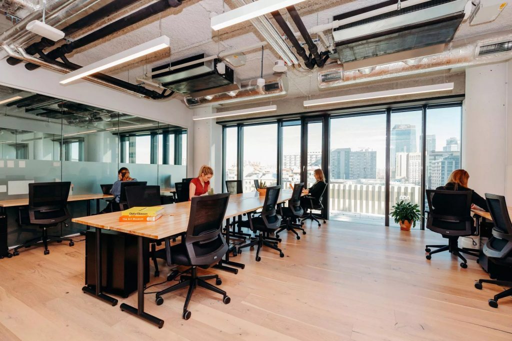 Interior of an office at at WeWork Browary office building located at Grzybowska 60, Wola, Warsaw 