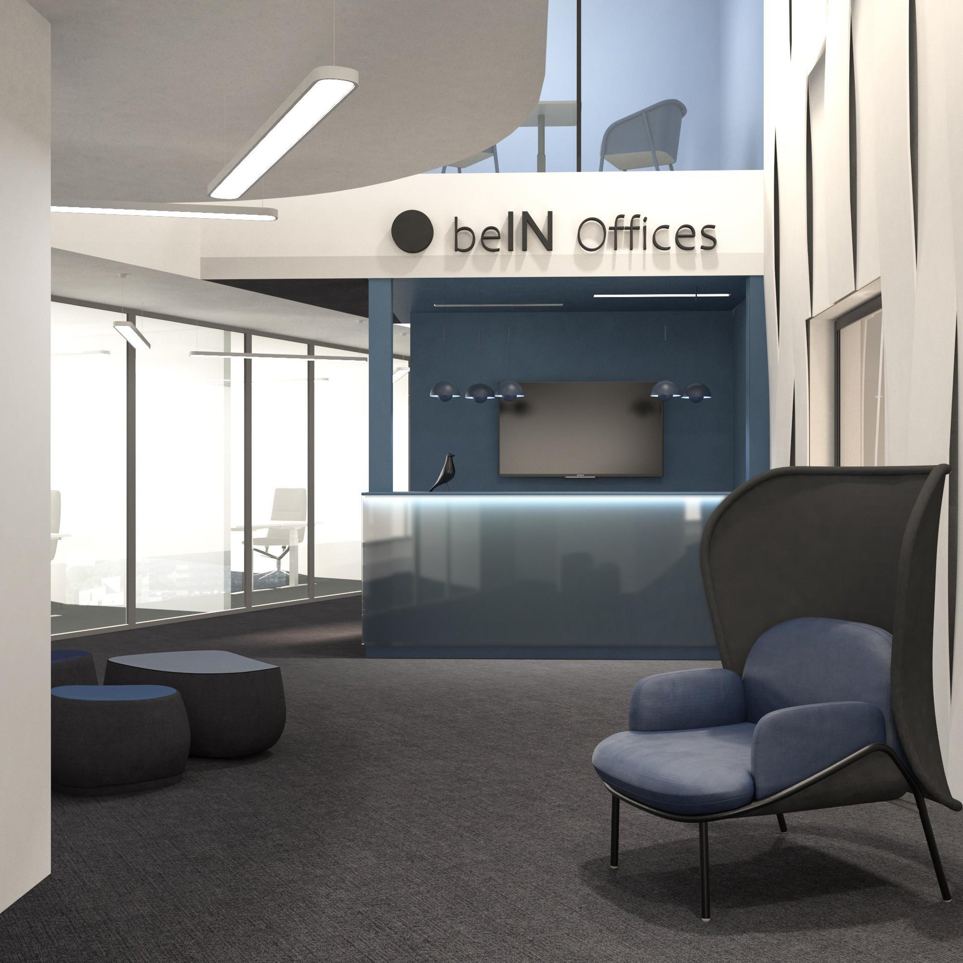 Büro für 3 Pers. in Zebra White beIN Offices powered by BiznesHub