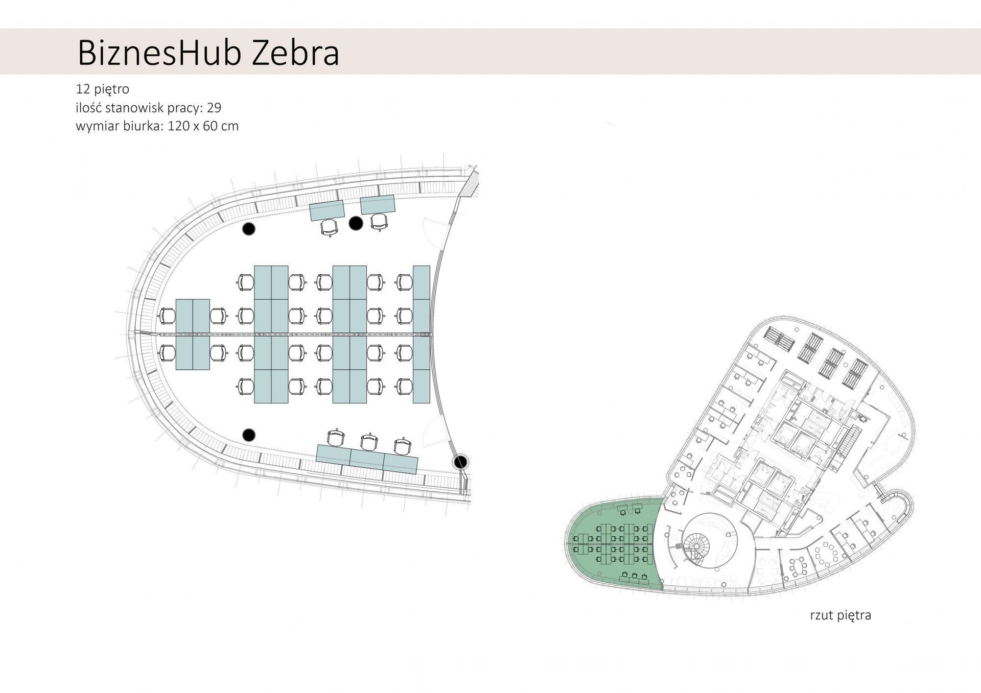 Büro für 28 Pers. in Zebra White beIN Offices powered by BiznesHub